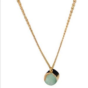 BaubleBar gold tone Petite Druzy Pendant in mint.